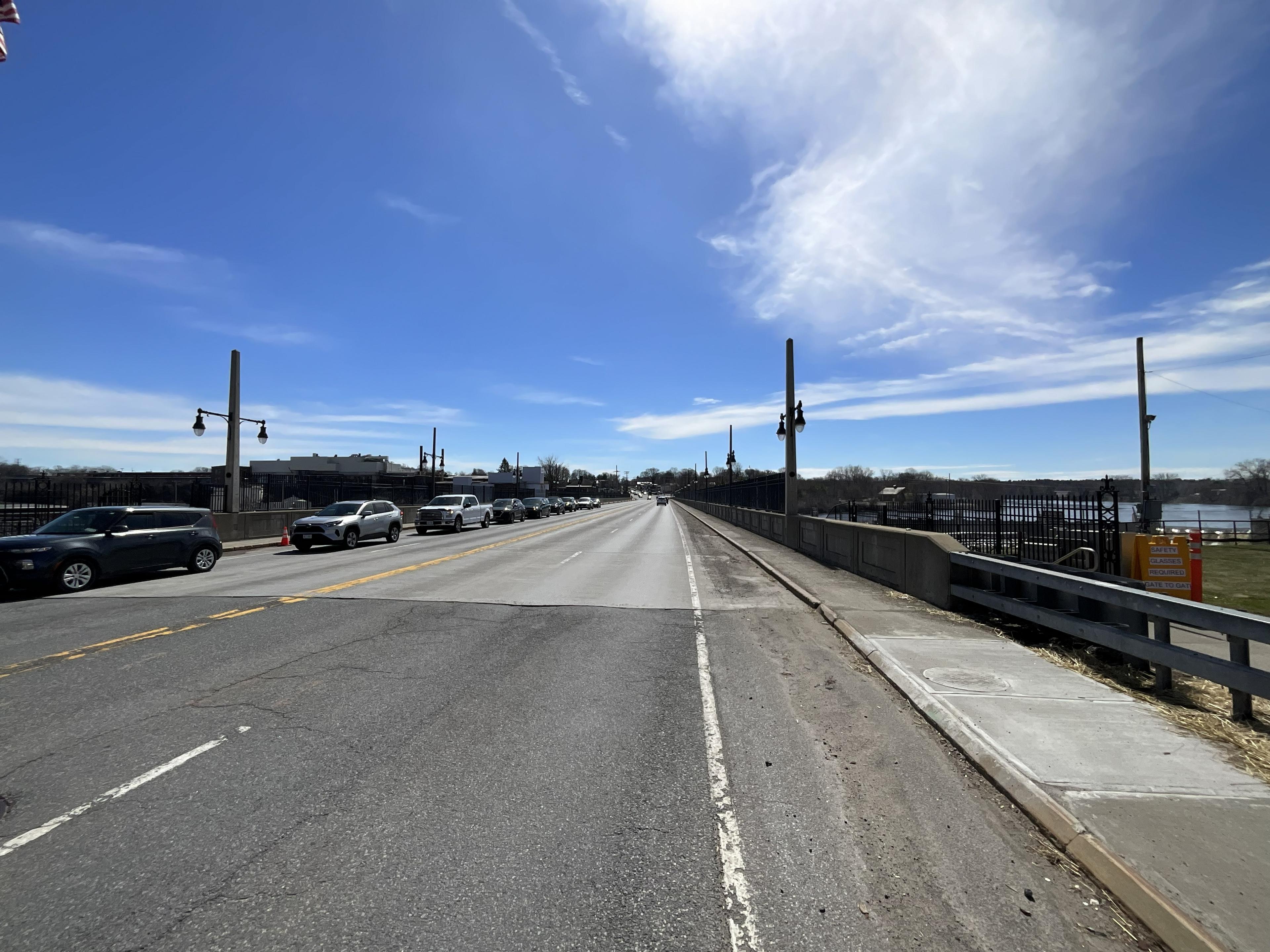 Driving onto the bridge coming from Glens Falls