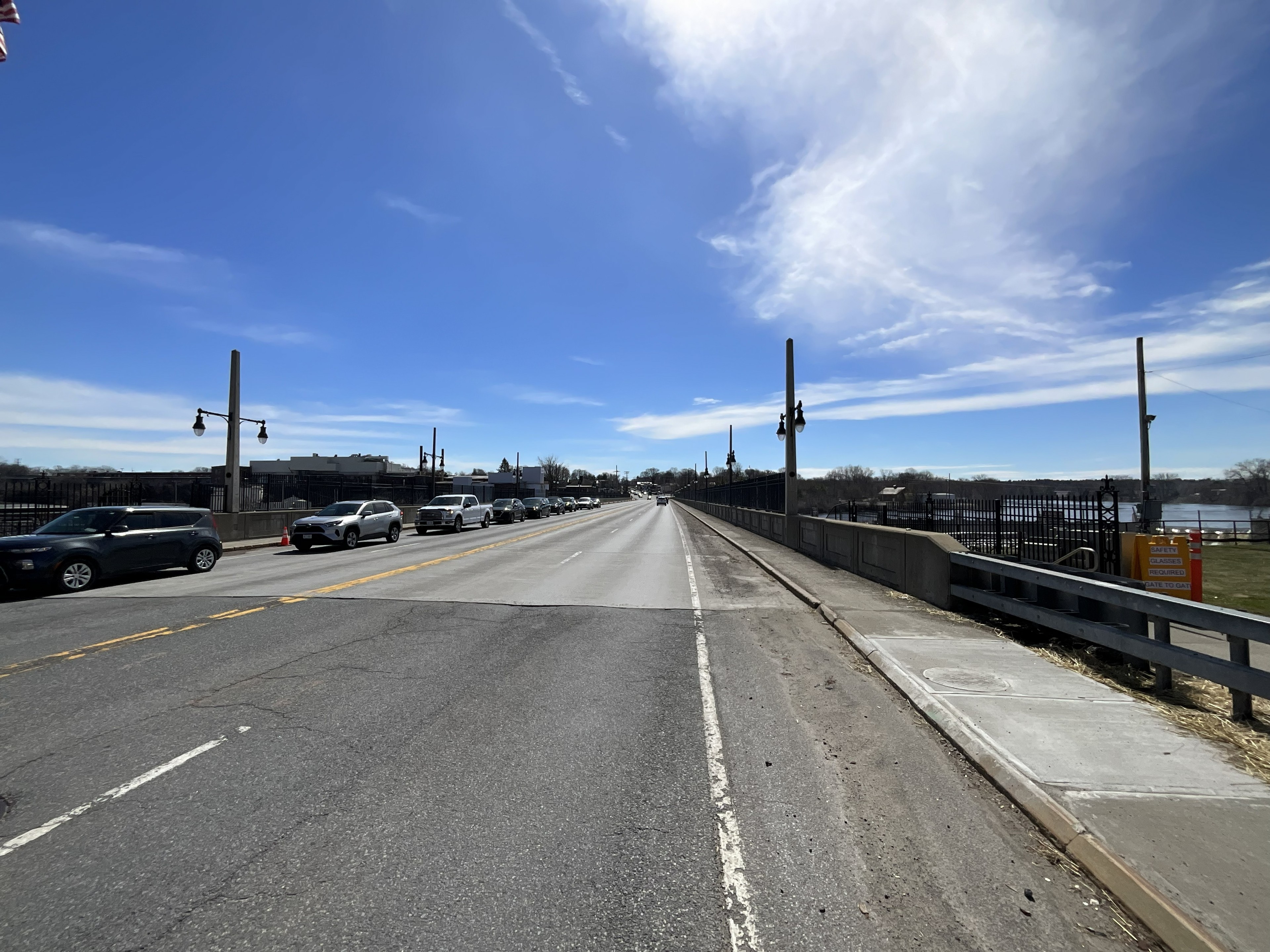 Driving onto the bridge coming from Glens Falls